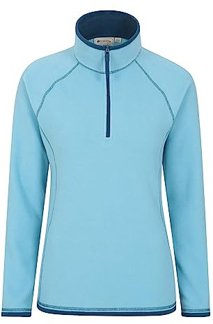 Mountain Warehouse Montana Fleecejacke für Damen aus Microfleece - Atmungsaktiver Fleece-Pullover für Damen, schnelltrocknend, warme Fleecejacke, Half-Zip - Outdoor Blau Damengröße EU 36