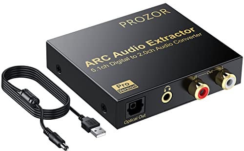 PROZOR HDMI ARC Audio Extractor 192KHz DAC Convertitore ARC Estrattore Audio Supporta 5.1CH Digital ARC Audio ad Analogico Stereo Audio RCA L/R Coassiale SPDIF e 3.5mm Jack ARC Audio Adattatore per TV