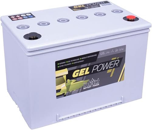 intAct GEL Versorgungsbatterie 12V 60Ah - speziell für Camping, Wohnmobil und Boote - auslaufsichere und wartungsfreie GEL-Batterie - Maße (LxBxH): 259x166x178mm, Pluspol rechts