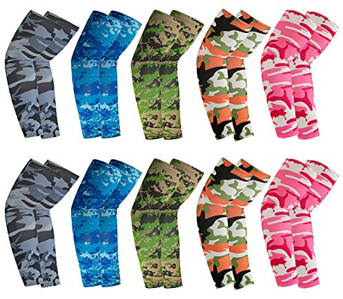 10 Paia Manicotti Anti-UV Manicotti Morbidi Traspiranti Protezione Solare Avambraccio Manicotti Ghiacciati Manicotti Raffreddanti Unisex Per Esterno, Ciclismo, Guida