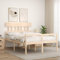 vidaXL Seniorenbett, Holzbett Bett mit Kopfteil Stauraum, Doppelbett für Senioren, Komfortbett Bettgestell mit Lattenrost, Schlafhöhe vom Boden 45cm, 140x200cm Massivholz
