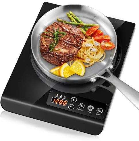 Electric Single Induction Cooktop Burner 1200W Fast Warm-Up Hot Plates for Cooking Portable Electric Burners Hot Pot for Home Kitchen