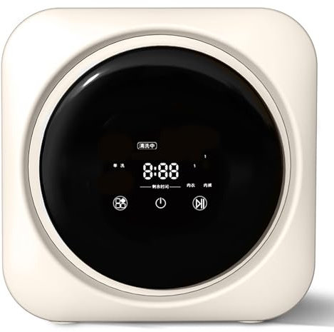 Qiang Mini Lavadora Automática De Secado Todo En Uno, Lavadora De Escritorio/Montada En La Pared 170w/3,5l para Ropa Interior De Calcetines,para Apartamentos Y Espacios Pequeños,Wallhanging