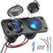 Presa USB 12V Marine Interruttore Pannello Spina, PD3.0 e Doppia Porta USB QC3.0 Caricabatterie da Auto in Alluminio con Voltmetro a LED, Presa Accendisigari Illuminata da 150W per Barca Camper, ecc.