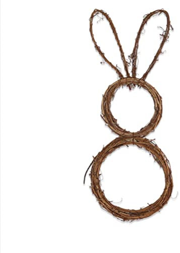Osterhasen-Kranz, Selbstgemachter Weinreben-Kranz in Hasenform, Osterhasen-Kranz, Faltbare Kaninchen-Rattan-Girlande, Perfekt Hof- und Rasendekorationen (Hase)