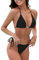 Evolyline Brazilian Bikini Set Bauchweg Push Up Sexy, Klassischer Triangel String Tanga Bikini-Sets für Damen, Niedrige Taille Bademode Badeanzüg Swimsuit Bikinihose Zweiteiliger Badeanzug