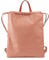 DUDU Beutel-Rucksack aus Leder für Damen Sportlich-moderner Look Beutel-Tasche mit Kordelzug und dünnen Tragegurten aus Leder Flamingo rosa