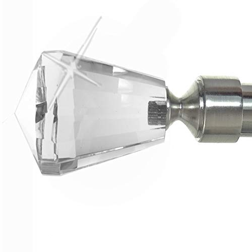 BASIT Endkappe für Gardinenstangen Ø 20mm Rohr I Endstück in Edelstahl Optik I 1 Stück Kappe I Kristall Knauf E36