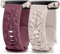 TOYOUTHS 2 Stück Floral Gravierte Armband Kompatibel mit Samsung Galaxy Watch 7/6/5/4/Active 2 40mm 44mm, Frauen 20mm Silikon Blume Prägung Armbänder für Watch 6 Classic, Rauch Violett/Polarstern