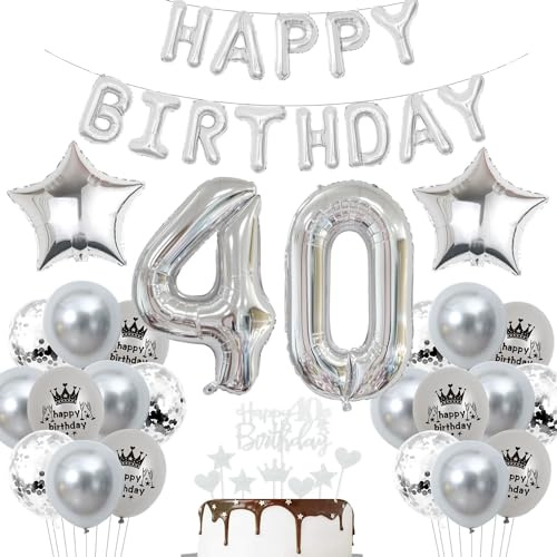 Plateado decoración 40 cumpleaños hombre globos plata 40 años globos fiesta 40 cumpleaños decoración plateado 40 cumpleaños globo mujer globos 40 cumpleaños plata 40 años decoración fiesta