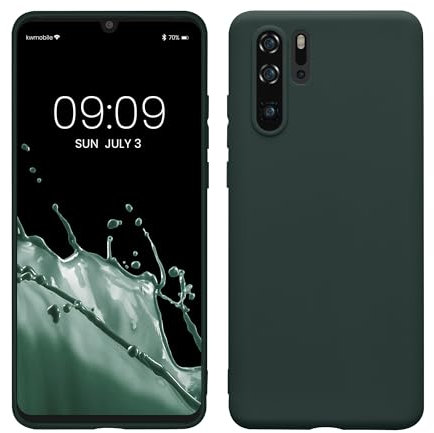 kwmobile Hülle kompatibel mit Huawei P30 Pro Hülle - weiches TPU Silikon Case - Cover geeignet für kabelloses Laden - Moosgrün