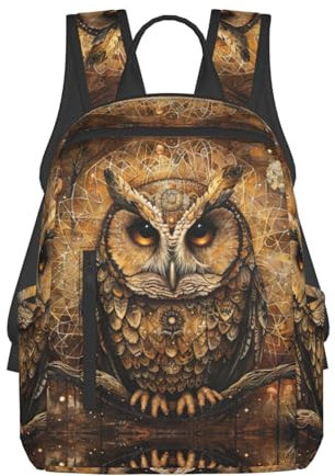 OdDdot Rucksack mit Blumendruck, leicht, Reisen, lässig, Tagesrucksack, Laptop-Rucksack für Damen und Herren, Eule Beliefs, One size