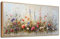 MHARTK66 Wiesenblumen Leinwand Bilder Mit Rahmen Holz, 50x100 cm Groß Wandbilder Wohnzimmer Bunt Blumen Bild Aesthetic, Modern Wanddeko Kunstdruck Schlafzimmer Badezimmer Büro Esszimmer Küche
