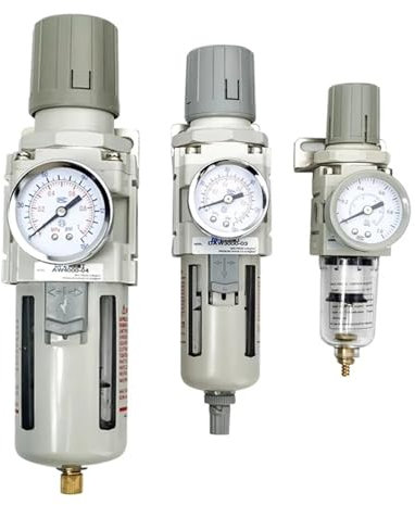 COKYIS AW2000-02 AW3000-03 AW4000-04 Compressor Air Filter Controller Oil Seperator Filters Pneumatic Air Pressure Regulator(Color:AW3000-03 SM30PM30,Size:Copper)