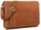 ROYALZ Leder Umhängetasche 'New Jersey' Premium Büffel-Leder - Ledertasche Laptop Fach 13 bis 15.6 Zoll groß ideal als Aktentasche Freizeittasche Echtleder Damen & Herren, Farbe:Texas Braun