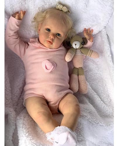 Lonian Realistic Reborn 24 Kleinkind Puppe - weich, beschwert & lebensecht für Kinder Geschenke (Ellie)