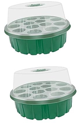 CAXUSD Anzuchtschale Für Garten Gewächshäuser Pflanzenstarterschale 13-Loch Mit Deckel Pflanzenschale Aus Kunststoff Für Anzucht