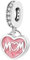 GOUWO Rosa Liebesherz 925er Silber Charms für Armbänder und Halsketten Passend für Pandora Armbänder Geburtstag Halloween Muttertag Valentinstag Geschenke für Frauen Mutter Tochter Sie selbst