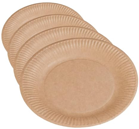 Le NAPPAGE ARTS DE LA MESA 50 platos kraft de cartón FSC® – 23 cm (Paquete de 4)