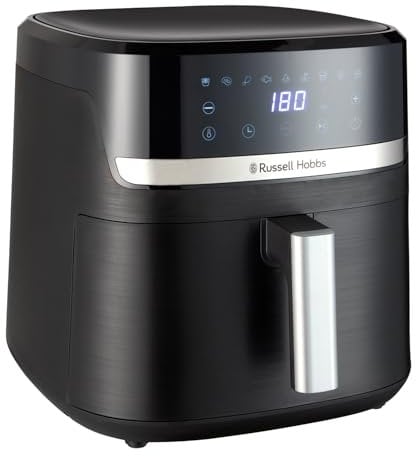 Russell Hobbs Air Fryer [8.3L,Max 200℃, 1800W] (9 Programs, Oil Free Cooking, Rapid Air Technology, Touchscreen, Auto Shut-Off, Keep warm, Roast, Bake, Grill, Dishwasher safe parts) Satisfry 27632