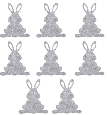 Ciieeo Easter Rabbit Cutlery Pouch Set 8Pcs Non-Woven Fork Bag Adorable Easter Elements Festive Party Tableware Holder