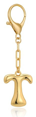 LILIE&WHITE Goldener Buchstaben T Schlüsselanhänger – Modisches Accessoire für Taschen, Kleidung und Geschenke – Langlebig, edel und vielseitig