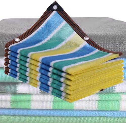 Bunt Sonnensegel mit Ösen Schattennetz mit 90% Schattenwirkung UV-Schutznetz Gartennetz 11 Farben Pass zu Ihrem Garten Sonnenschutzgewebe Windschutz Sichtschutz Zaun[2mX2m]