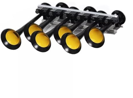Basuri Hupehorn mit 22 Melodien Aluminium 12/24V 120dB V4.0 Baby Shark Fanfare Lufthorn Hochwertig LKW PKW Boot KFZ