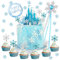 Eiskönigin Geburtstagsdeko 5 Jahre – Eiskönigin Tortendeko, Frozen Kuchendeko für Mädchen – Geburtstagskerzen Set für Kinderparty, Tortenaufsatz für Eis- & Winter-Motto