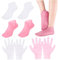 4 Pairs Silicone Moisturizing Gloves & Socks Set Anti Slip Spa and 2 Colors Hands Feet Skin Care High Elasticity Reusable for Foot Hand Softening, Dry CrackedGloves