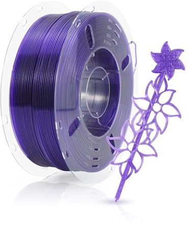 FilaBees Rapid PETG Filament 1,75mm, Transparent Klar Lila, 1kg