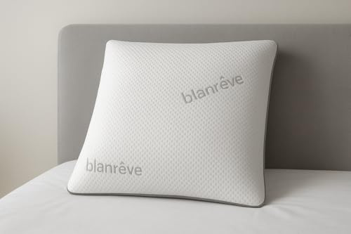 Blanrêve - Oreiller à Mémoire de Forme - Confort Moelleux - 55x55cm | Oreiller confortable mémoire de forme - Mousse NASA - soulage les tensions cervicales et douleurs dos/nuque - Déhoussable