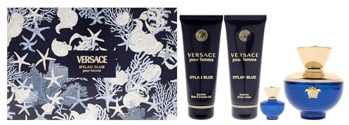 Versace Dylan Blue-Geschenkset für Damen, 4 Stück, 3,4 oz Eau de Parfum, 3,4 oz