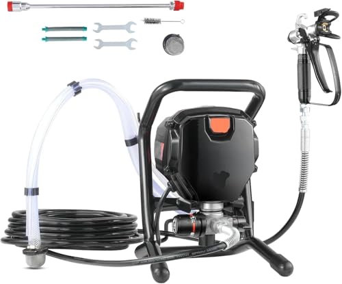 Pulverizador de Pintura, Pulverizador de pintura sin aire de 750 W con soporte, 3000 PSI de alta eficiencia, pulverizador eléctrico sin aire, efecto de pintura fino y uniforme.