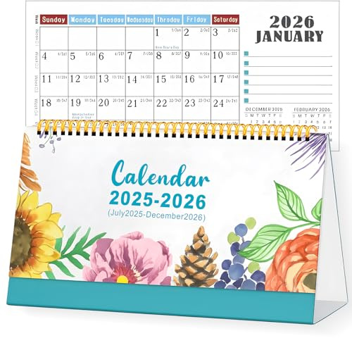Tischkalender Schuljahr 2025/2026, Tischkalender Querformat mit Abdeckdiagramm, Wandkalender 2025 2026, Praktische Planungshilfe für Büro und Zuhause