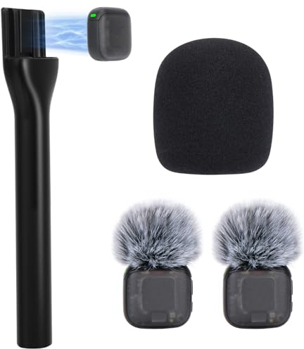 SUNMON Wireless Microphone Magnetic Holder Compatible with DJI Mic 3 (Mini/1/2), Interview Holder for Rode Wireless Micro/GO 2/ME/Pro (1 Universal Foam Cover, 2 Furry Windscreen Only for DJI Mic 3)
