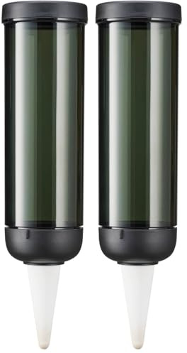 Fiskars Distributeur d'Eau pour Plantes, Urban Plant Care, Pour l'Intérieur et les Balcons, 350 ml, Jusqu'à 5 Jours d'Arrosage Continu, 6,4 x 25 cm, Céramique/Plastique, Vert Foncé, 1075380 (Lot de 2)