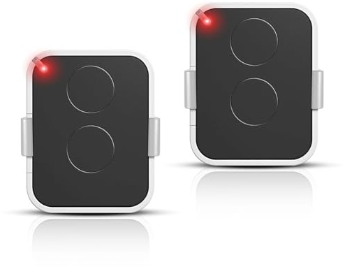 2 unidades Mando a distancia Niza 433 MHz Rolling Code, 2 canales, reemplazo para ON1E, ON2E, ON4E, compatible con motorizaciones puerta y garaje, alcance hasta 200 m, formato llavero compacto