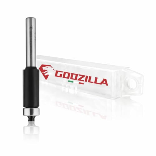 Fraise à couper le bois avec roulement supérieur - 2 tranchants droits en carbure de diamètre 12,7 mm, hauteur de coupe 25 mm, tige 8 mm - pour fraiseuse verticale et coupe - GodzillaBits