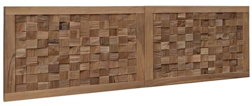 vidaXL Kopfteil Natur Massivholz Teak, Rustikaler Holz-Kopfteil, im Landhausstil, Wandmontage, aus massivem Teak, gemütliche Akzente, platzsparendes Design