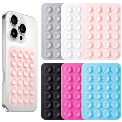 Ainiv 6PCS Silicona Ventosa Móvil para Teléfono (6 Colores) | Autoadhesivos Soporte Movil Ventosa Pegar en Espejos, Cristales, Azulejos, para Hacerse Selfies o Grabar Vídeos