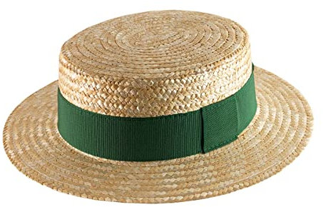 Marky - Porkpie Boater Straw Hat Men Guinguette - Size 56 cm - 129-vert