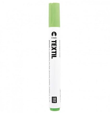 Rico Design Textile Marker Fabric Colouring Pens, Choice of Colours, for Light Fabrics, Perfect for T-shirts, Shoes, Bags, Jute Bags, and Other Fabric Types Light Green