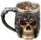 auvstar Gothic 3D Skull Kaffeebecher,Totenkopf Bier Tassen,Edelstahl Skeleton Trinkbecher Becher,Mittelalterliche Schädel Drinkware Becher zum Kaffee/Getränke/Saft