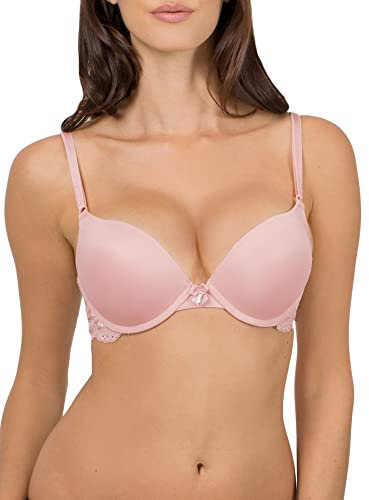Soutien-Gorge Push-up Sexy pour Femme avec Ailes en Dentelle, sans Rouge - Rose - 100C