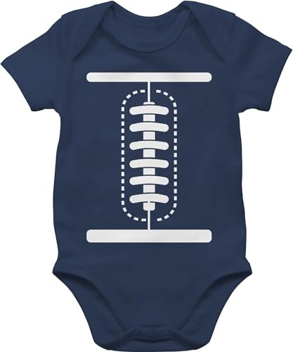 Shirtracer Body Junge Mädchen - Karneval & Fasching - Football Baby Kostüm I American Football - 3/6 Monate - Navy Blau - faschingsstrampler fastnacht babysachen faschings bz10 tier fasnacht babybody