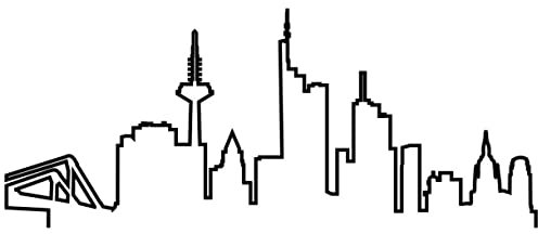 Samunshi® Frankfurt Skyline Wandtattoo Silhouette schwarz