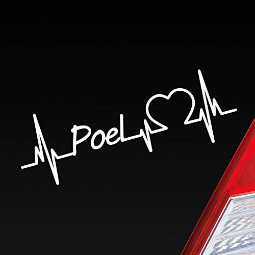 Hellweg Druckerei Poel Herz Puls Insel Island Ostsee Liebe Love Auto Aufkleber Sticker Heckscheibenaufkleber