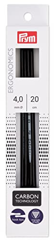 Prym 194224 Strumpfstricknadeln Ergonomics Carbon 20 cm 4,00 mm