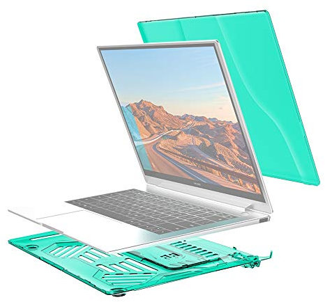 ZZjingli de Split étanche PC Portable Cristal de Protection for Huawei MateBook X Pro, avec Support et poignée (Noir) (Vert) (Rouge) (Blanc) (Color : Green)